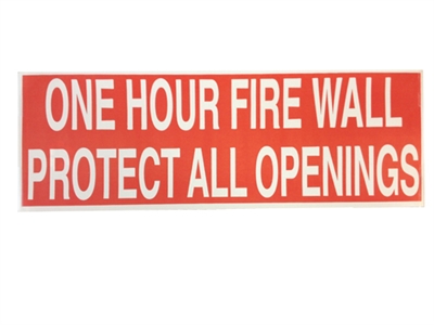 1 Hour Fire Partition Stencil Signs